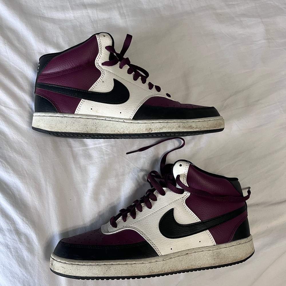Nike Black and Purple High-Top Sneakers